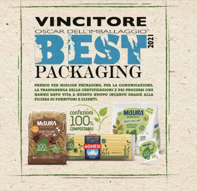 IL PACKAGING COMPOSTABILE DEL GRUPPO COLUSSI TRA I VINCITORI DEL BEST PACKAGING 2021